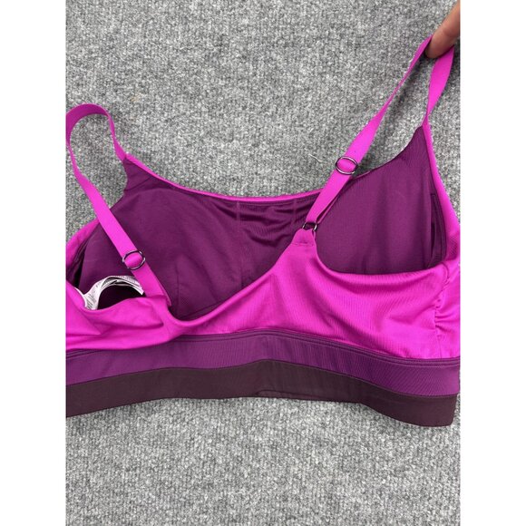 Athleta Sports Bra Womens Medium Pink Purple Adjustable Straps Colorblock Active - Picture 6 of 6